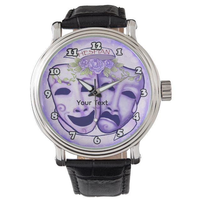 Montre Masques d'acteur violets (devant)