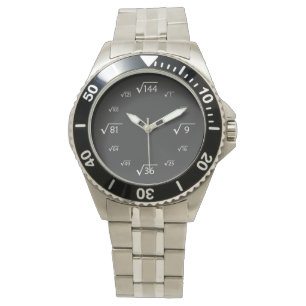 Montre Maths racine Carré (blanc/noir)