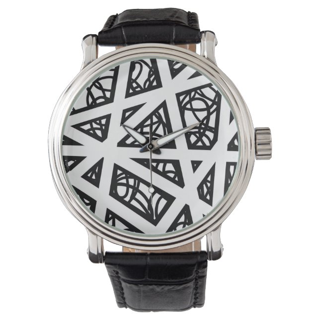 Montre MCM Angles en noir et blanc (devant)