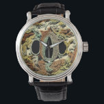 Montre Médaillon asiatique doré par Vision Studio<br><div class="desc">Impression unique d'un médaillon asiatique doré par Vision Studio. Un arc-en-ciel aux couleurs automnales caresse l'oeil,  donnant au médaillon une sensation chaleureuse contre l'arrière - plan noir. Obtenez votre copie aujourd'hui !</div>