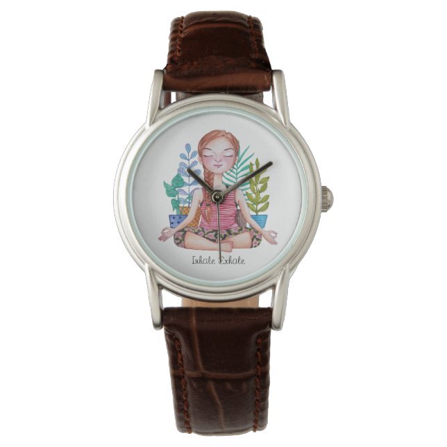 Montre Méditer la fille avec les Plantes (devant)