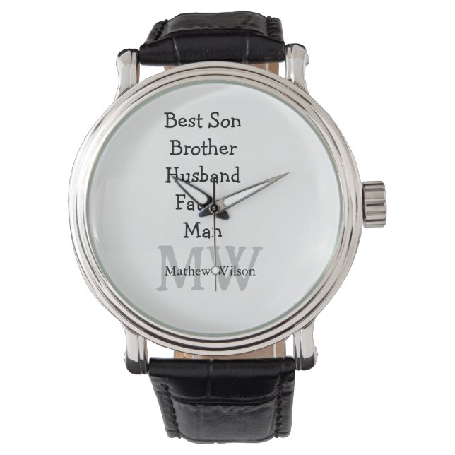Montre Meilleur homme fils mari papa cite ajouter un nom  (devant)