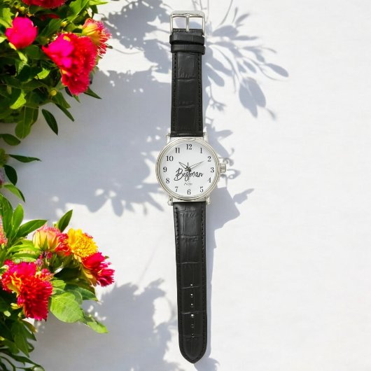 Montre Meilleur homme Mariage noir blanc