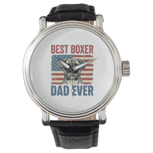 Montre Meilleur Papa Boxer Vintage Chien