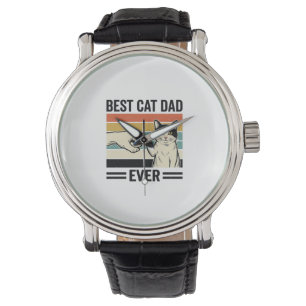 Montre Meilleur papa chat jamais T-shirt rétro coup de po