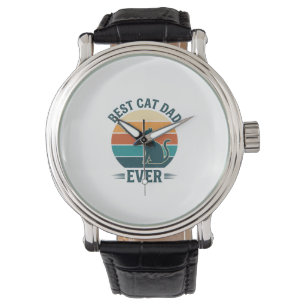 Montre Meilleur Papa de Chat Vintage Design de T-Shirt de