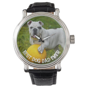Montre Meilleur papa de chien jamais Photo personnalisée,