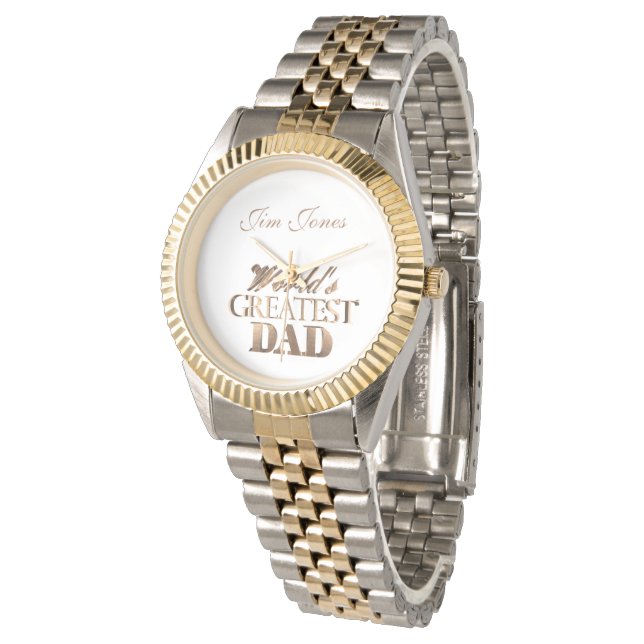 Montre Meilleur papa du monde Élégante typographie Ajoute (Incliné)