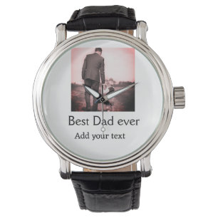 Montre Meilleur papa jamais ajouter nom image fête des pè