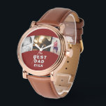 Montre Meilleur papa Jamais Père's Day 3 Photo Collage<br><div class="desc">Best Dad's Day 3 Photo Collage Watch - montre personnalisée pour papa avec 3 photos de famille. Personnalisez-le avec vos photos. Un cadeau parfait pour un père ou un nouveau père pour la fête des pères,  Noël ou un cadeau d'anniversaire.</div>