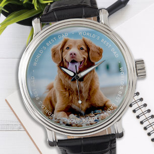 Montre Meilleur papa photo de chien personnalisé du monde