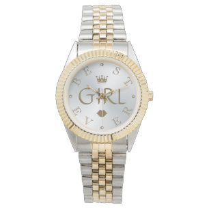 Montre MEILLEURE FILLE JAMAIS Gradiée d'argent