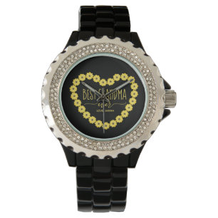 Montre Meilleure Grand-mère Ever Tournesol Cœur Personnal