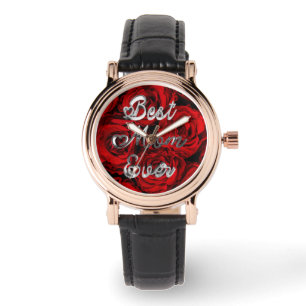 Montre Meilleure maman Coeurs éternels Roses rouges Flora
