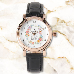 Montre Meilleure Maman du Monde Citation Personnalisée Fl