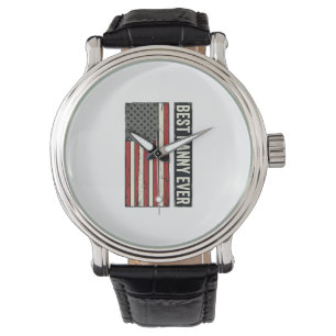 Montre Meilleure Nounou Patriote Vintage Drapeau Chemise