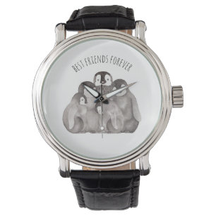 Montre Meilleurs Amis Pour L'Empereur Penguins Aquarelle 