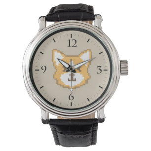 Montre Mélange pixellisé chien visage jetez oreiller