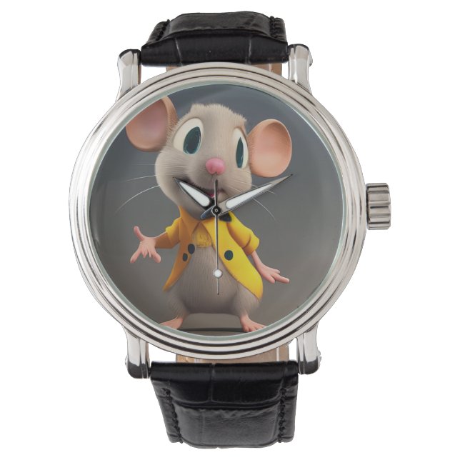 Montre Mélange souris dans une veste jaune illustration (devant)
