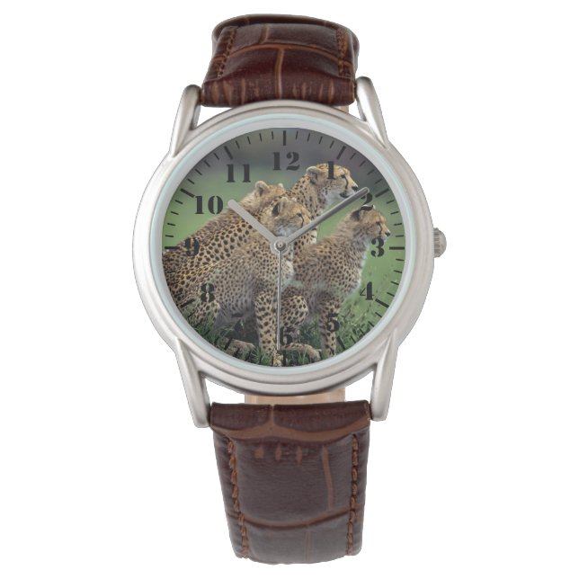 Montre Mens Classic Watch/Wildlife Cheetah's (devant)