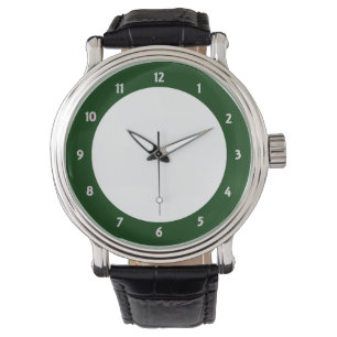 Montre Mens Vintage bracelet en cuir noir WH-GR