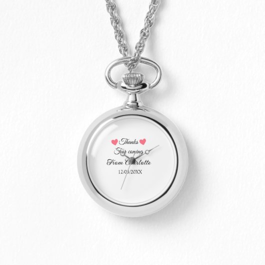 Montre merci d'être venu nom à ajouter message texte (Recto)