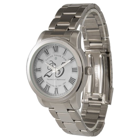 Montre Merci Service aux employés 25 ans (Incliné)