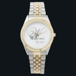 Montre Mère mariage De La Mariée Cadeau Monogramme Chic<br><div class="desc">Cadeaux De Fête De Mariée mariage Mère De La Mariée Cadeau Monogramme Élégant Simple Chic Watch(. Cliquez sur personnaliser ce modèle pour le customiser avec votre initiale monogramme, le nom et la date du mariage rapidement et facilement. Mère mariage De La Mariée Cadeau Monogramme Chic Watch, fait partie de la...</div>