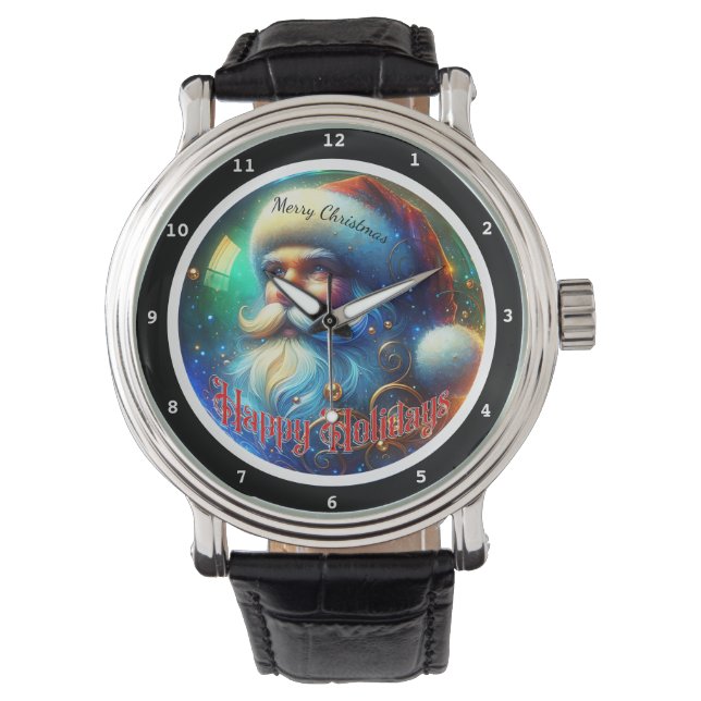 Montre Merry Christmas Happy Holidays Santa Claus Looking (devant)