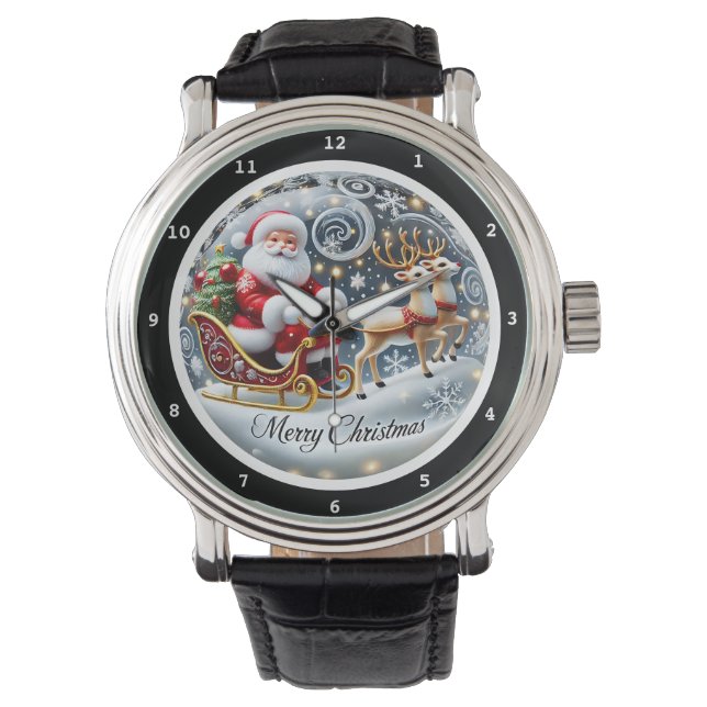 Montre Merry Christmas Santa Reindeer Sleigh (devant)