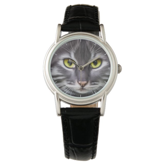 Montre Merveilleux portrait de chat - cool (devant)