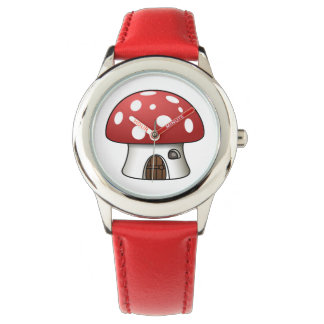 Montre mignon champignon rouge amusant design enfants