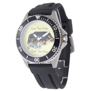 Montre mignon chiot chien rottweiler bouddling ourson art