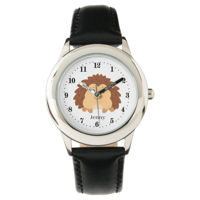 Montre mignon enfants amateurs de hérisson ajouter nom un (devant)