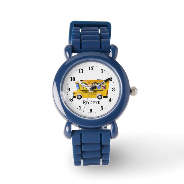 Montre mignon enfants bus scolaire ajouter nom (Recto)