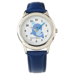 Montre mignon enfants unisex baleine ajouter nom Watch