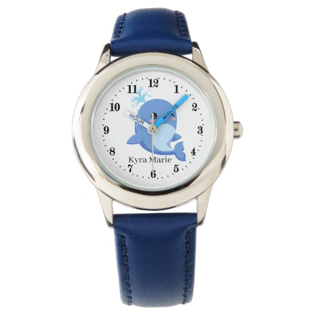 Montre mignon enfants unisex baleine ajouter nom Watch (devant)
