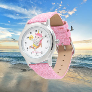 Montre mignon été licorne ajouter nom filles enfant