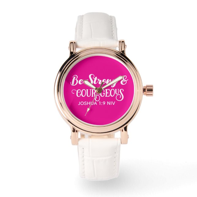 Montre Mignon Rose Chaud Fort et Courageux Simple (Recto)