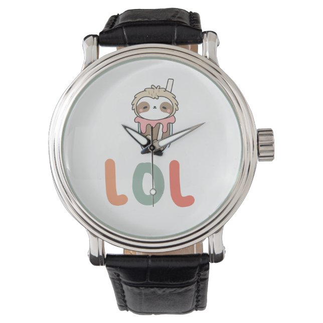 Montre Mignon Sloth Kawaii Bubble Tea MDR (devant)