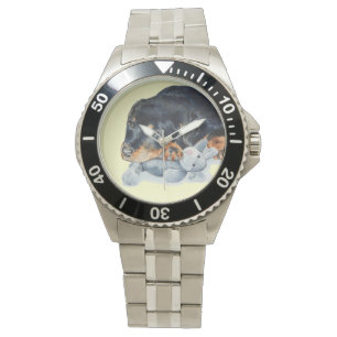 Montre mignonette chiot rottweiler chien bouddling farce