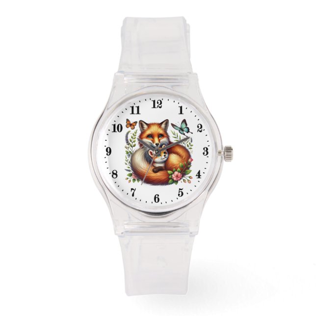 Montre Mignonne amoureux des animaux renard (Recto)