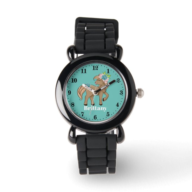 Montre Mignonne cheval ajouter nom filles Regarder (Recto)