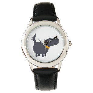 Montre mignonne de Labrador de noir de bande