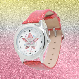 Montre mignonne filles imaginaire licorne ajouter nom