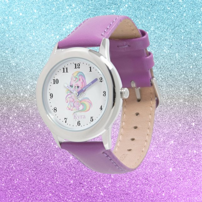Montre mignonne filles imaginaire licorne ajouter nom (Créateur téléchargé)