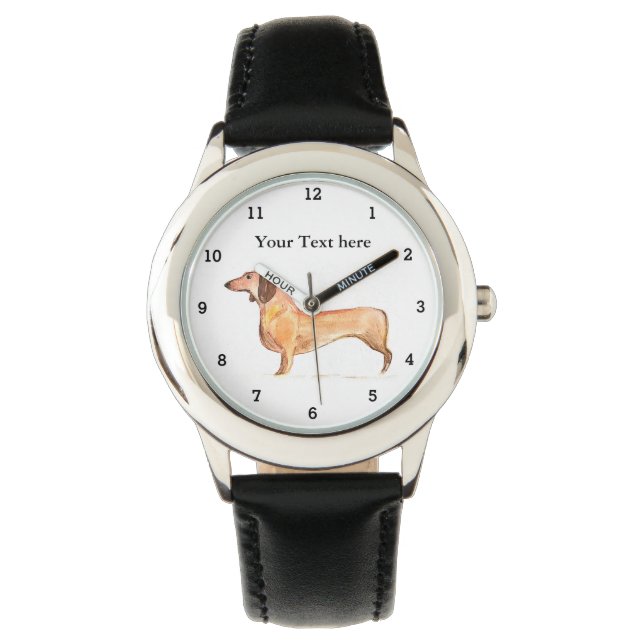 Montre Mignonne Weiner Dachshund Chien Chiot Chiot Animal (devant)