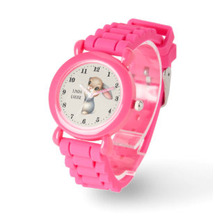 Montre Mignonnes filles à regarder lapin ajouter nom