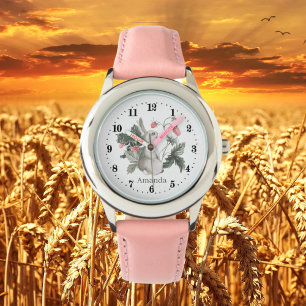 Montre mignonnes filles amantes lapin ajouter le nom