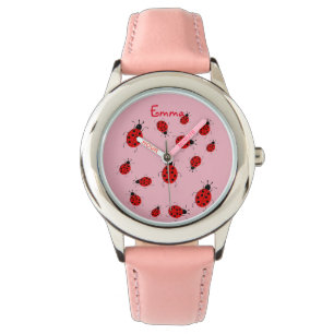 Montre mignons coccinelles, personnalisées